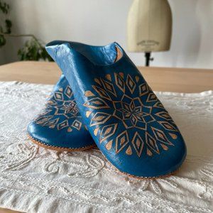 Etched Leather Mules